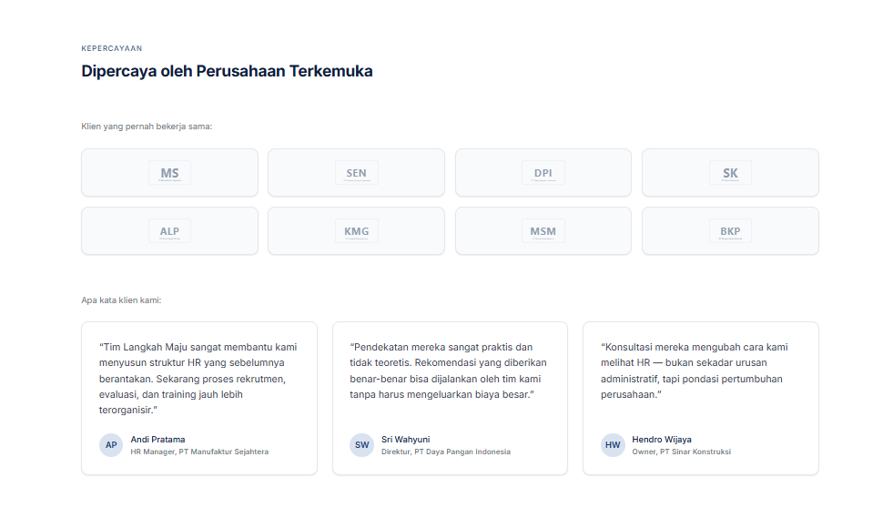 Langkah Maju Konsultan — Company Profile Website screenshot 3